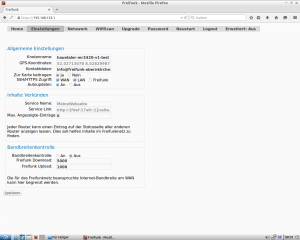 globale Systemeinstellungen des Routers